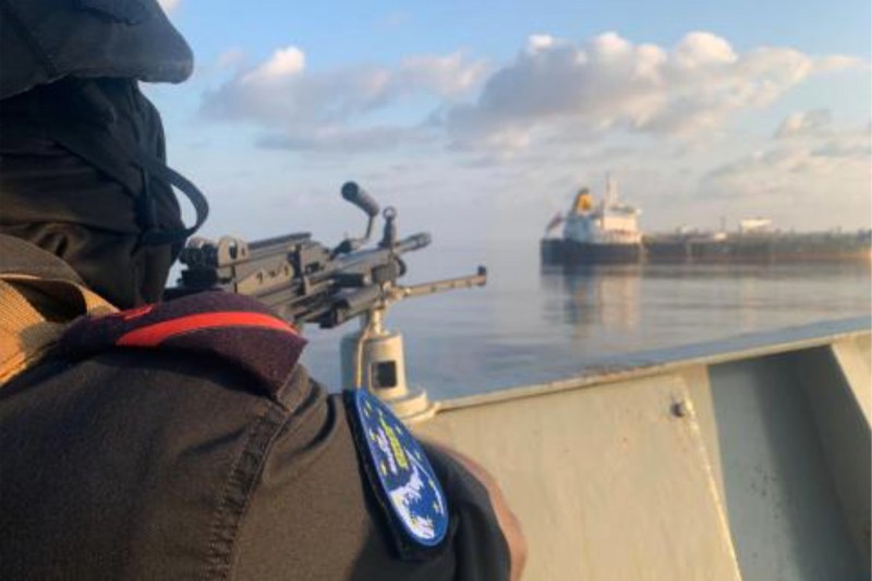 An EU naval force prevented an act of piracy against a Greek oil tanker
