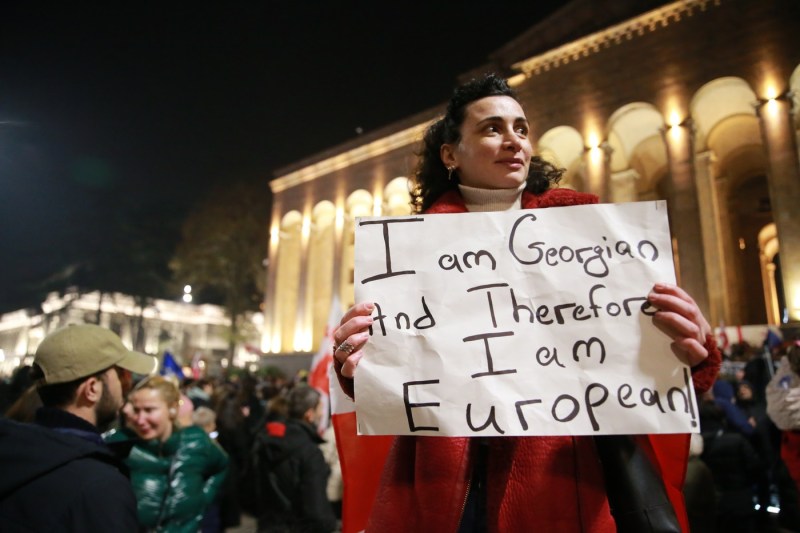 PHOTO/VIDEO Thousands of people at a pro-EU protest in the capital of Georgia.