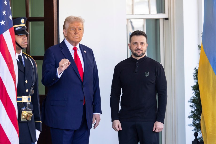 Donald Trump with Volodymyr Zelensky in the White House