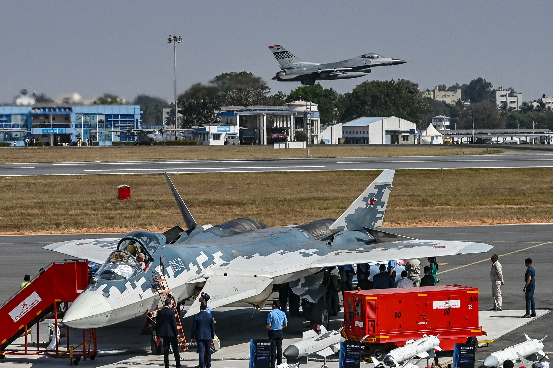 Russian Su-57 fighter during Aero India 2025. Bengaluru, India, February 13, 2025.