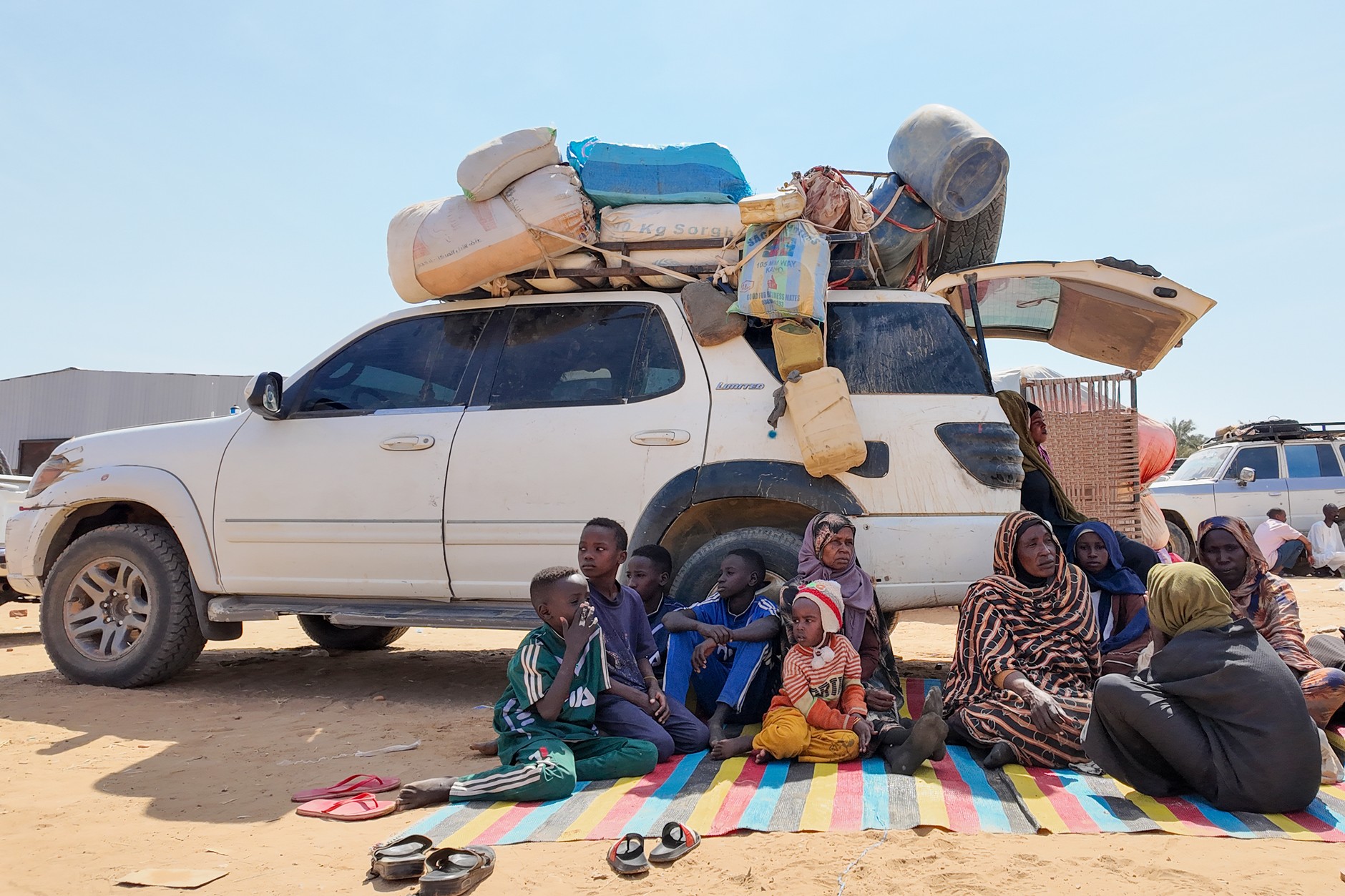 Civilians who fled Al-Fashir after the RSF captured the city are camped out in the northern Sudanese city of Al Dabba