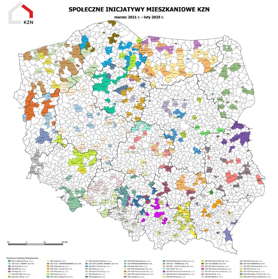 Map of SIMs in Poland