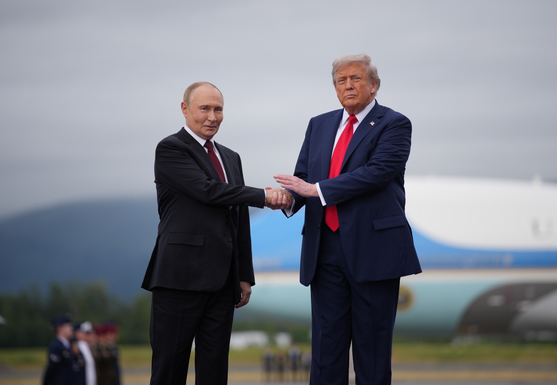 Vladimir Putin and Donald Trump in Alaska, August 15, 2025. 
