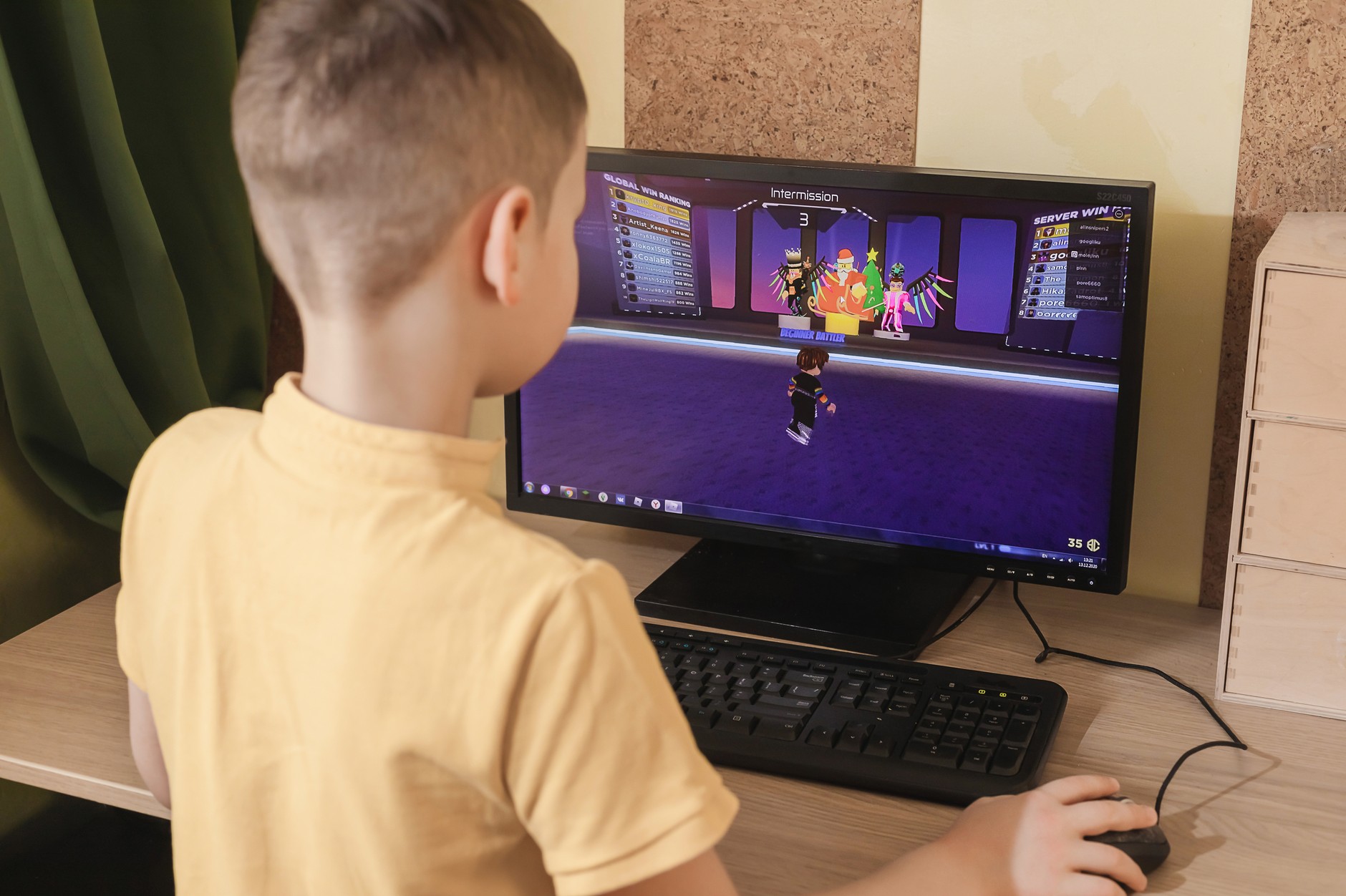 A boy playing on Roblox. Illustrative photo