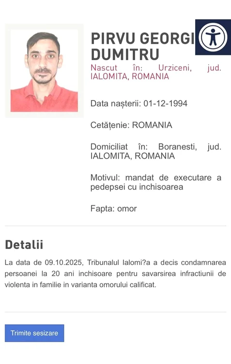 The man was wanted by INTERPOL. PHOTO Romanian Police