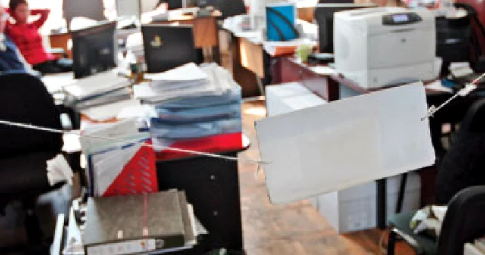 Office of a state institution full of files
