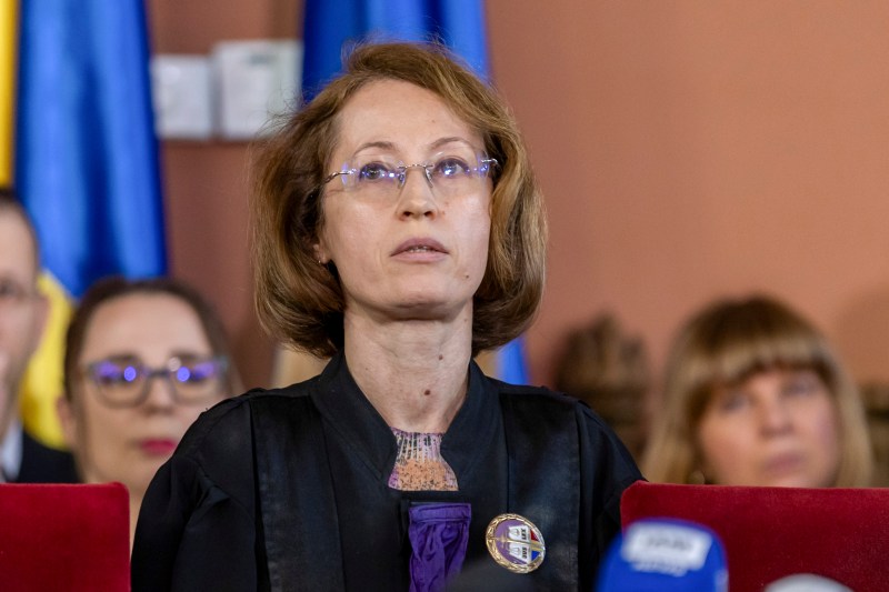 Raluca Moroșanu during the press conference of the Bucharest Court of Appeal on December 11, 2025. Inquam Photos / Gyozo / Baghiu