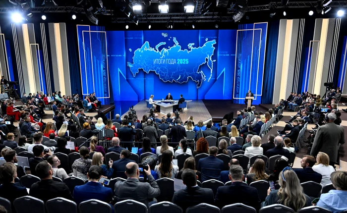 Putin's year-end conference was an orchestrated exercise in disinformation. PHOTO: AFP