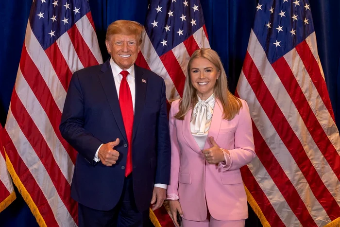 Trump and Leavitt. PHOTO FB Karoline Leavitt