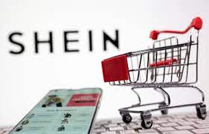 Shopping cart with Shein written on the back
