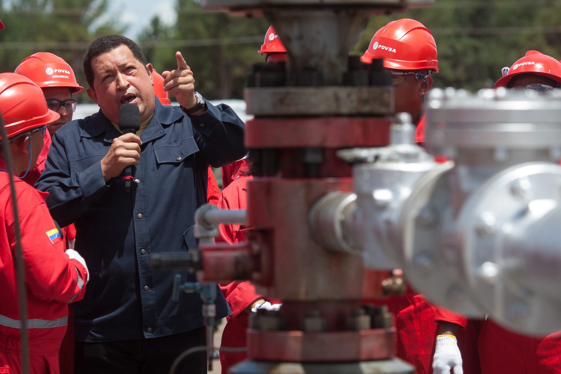 Hugo Chavez visits the Orinoco Oil Belt, August 22, 2012.