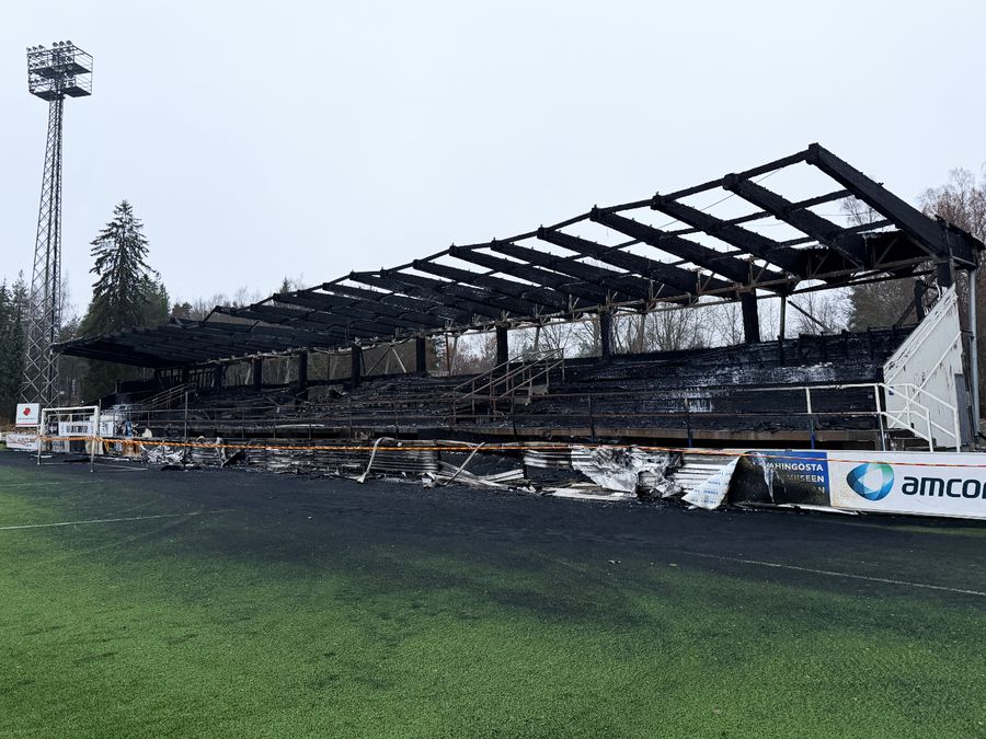 the stadium that was set on fire / photo source: Facebook FC Haka Three minors set fire to the stadium of the former champion of the country