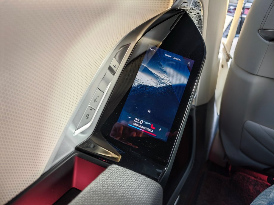 Rear passengers have tablets that can be used to control the seats or air conditioning