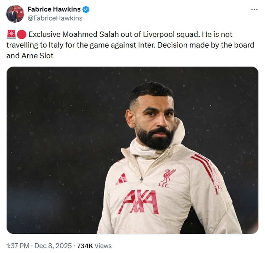 The crisis continues at Liverpool » Salah would have been left out of the squad by Slot