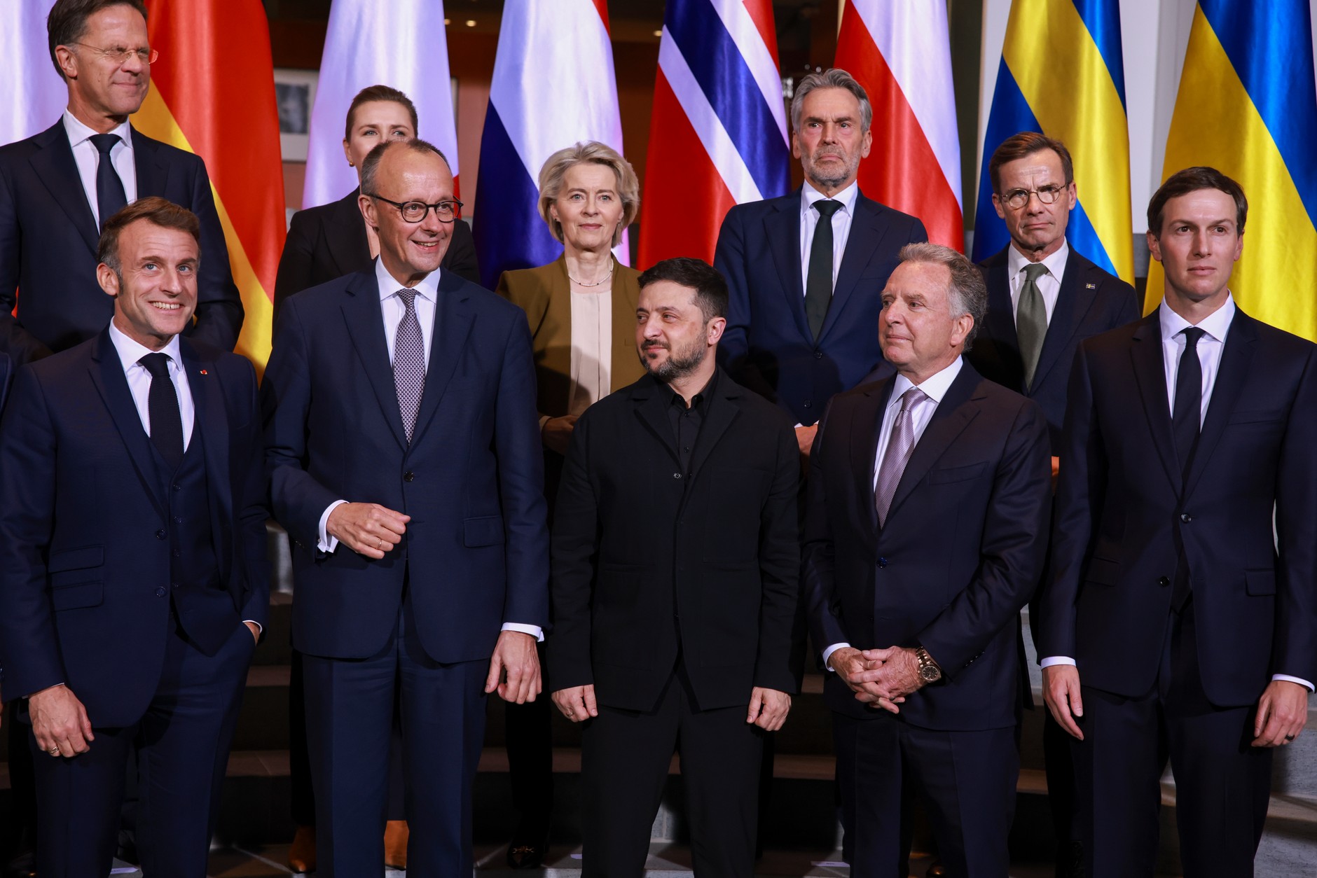 Volodymyr Zelensky with leaders in Berlin, December 15, 2025.