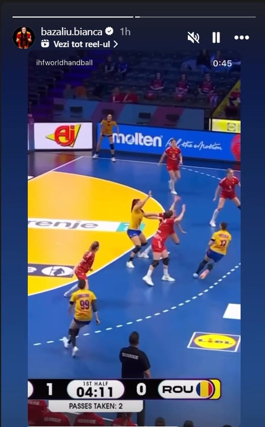 Ovidiu Mihăilă hadn't even seen what Bianca Bazaliu posted during the Romania-Switzerland match and again addressed the topic: 