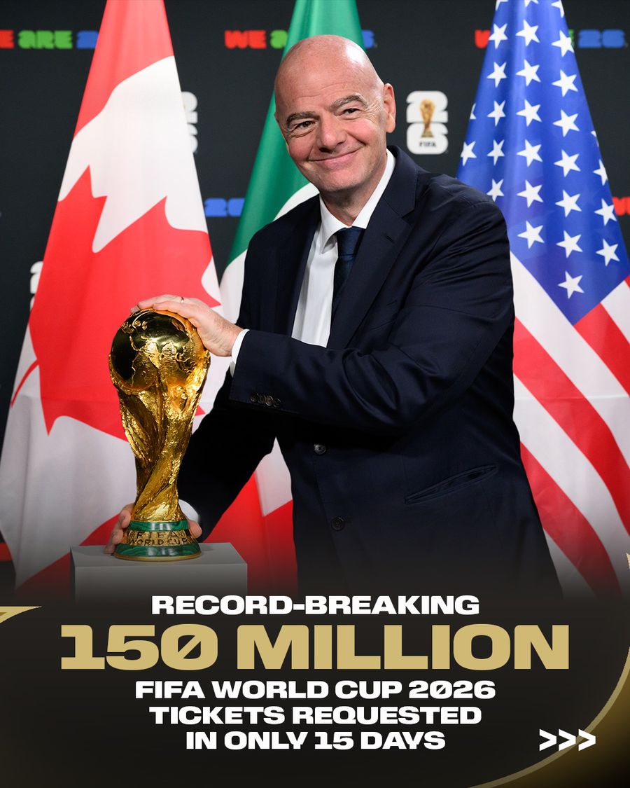 Incredible interest in the 2026 World Cup » 150 million ticket requests!