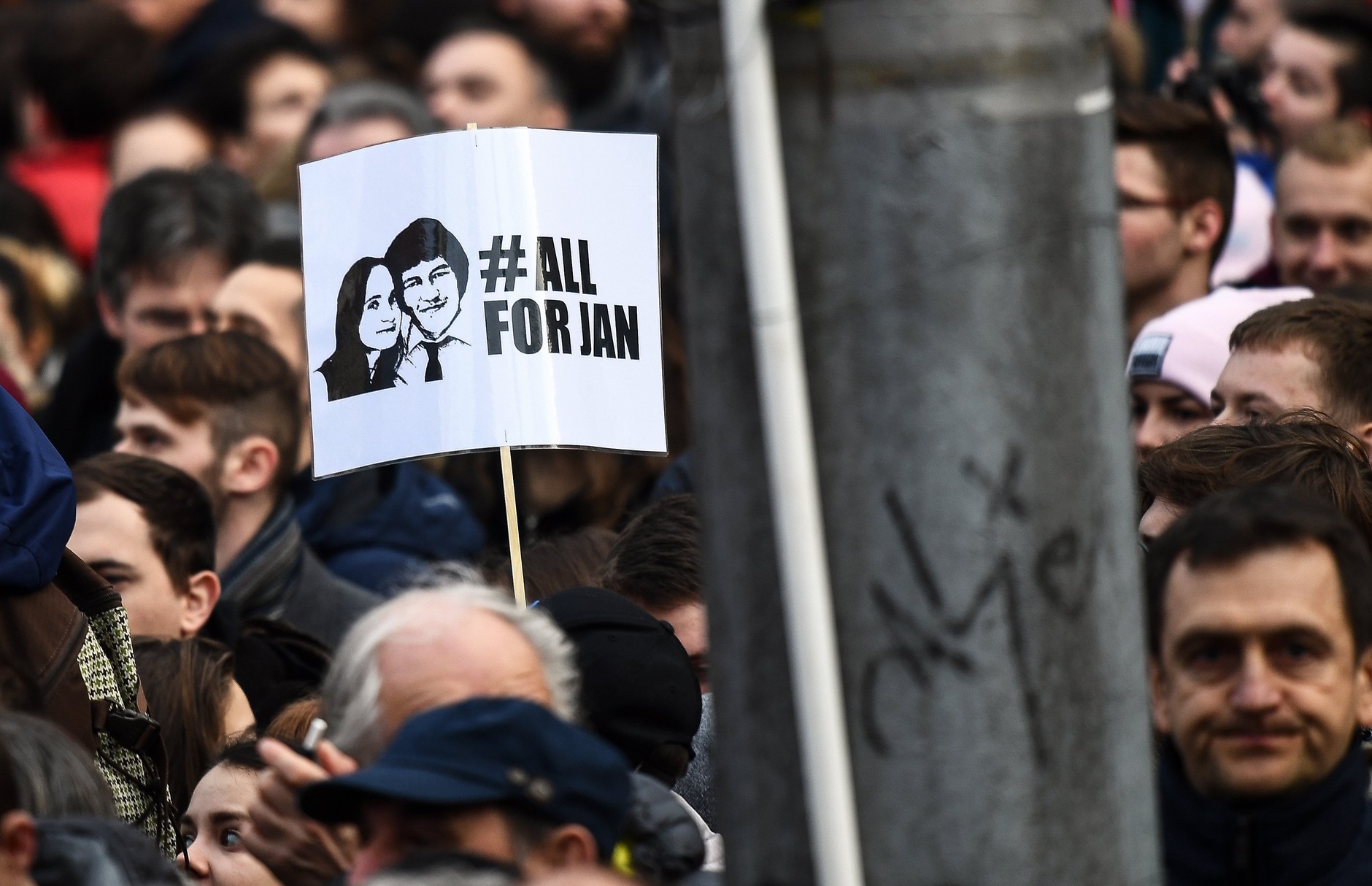 Protest after the murder of journalist Jan Kuciak and his fiancée Martina Kusnirova. Bratislava, March 16, 2018