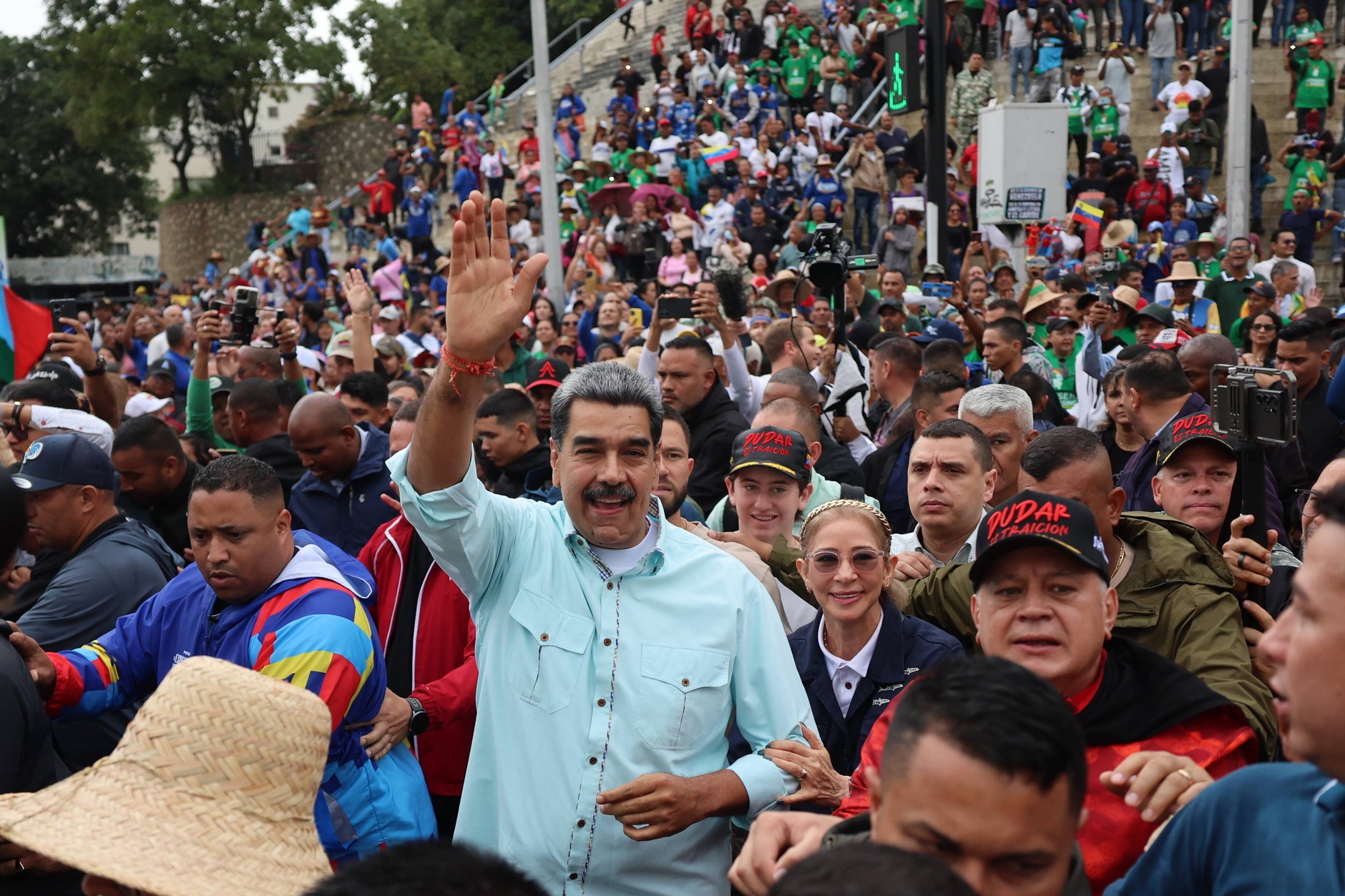 Nicolas Maduro, president of Venezuela, during a demonstration of support for the ruling party. Caracas, December 10, 2025