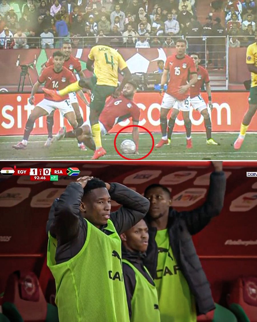 The penalty requested by South Africa // PHOTO: X Monster scandal in Egypt - South Africa, Ngezana's match with Salah » Two decisions angered the South Africans