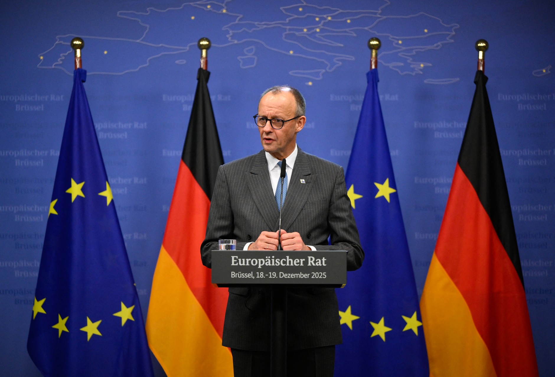 German Chancellor Friedrich Merz, Brussels, December 18, 2025