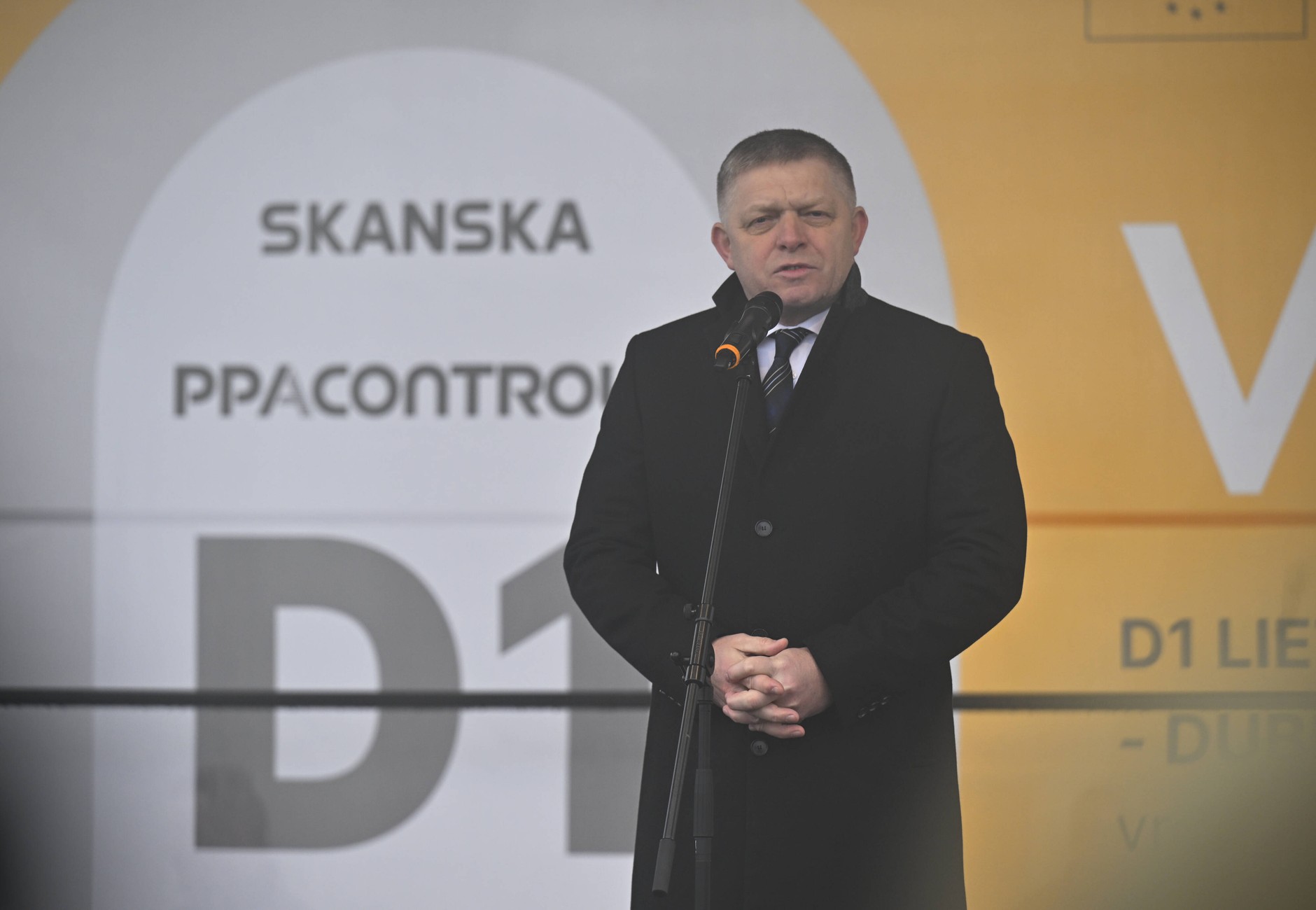 Robert Fico, Prime Minister of Slovakia, opens a new section of the D1 motorway near Žilina, December 22, 2025.