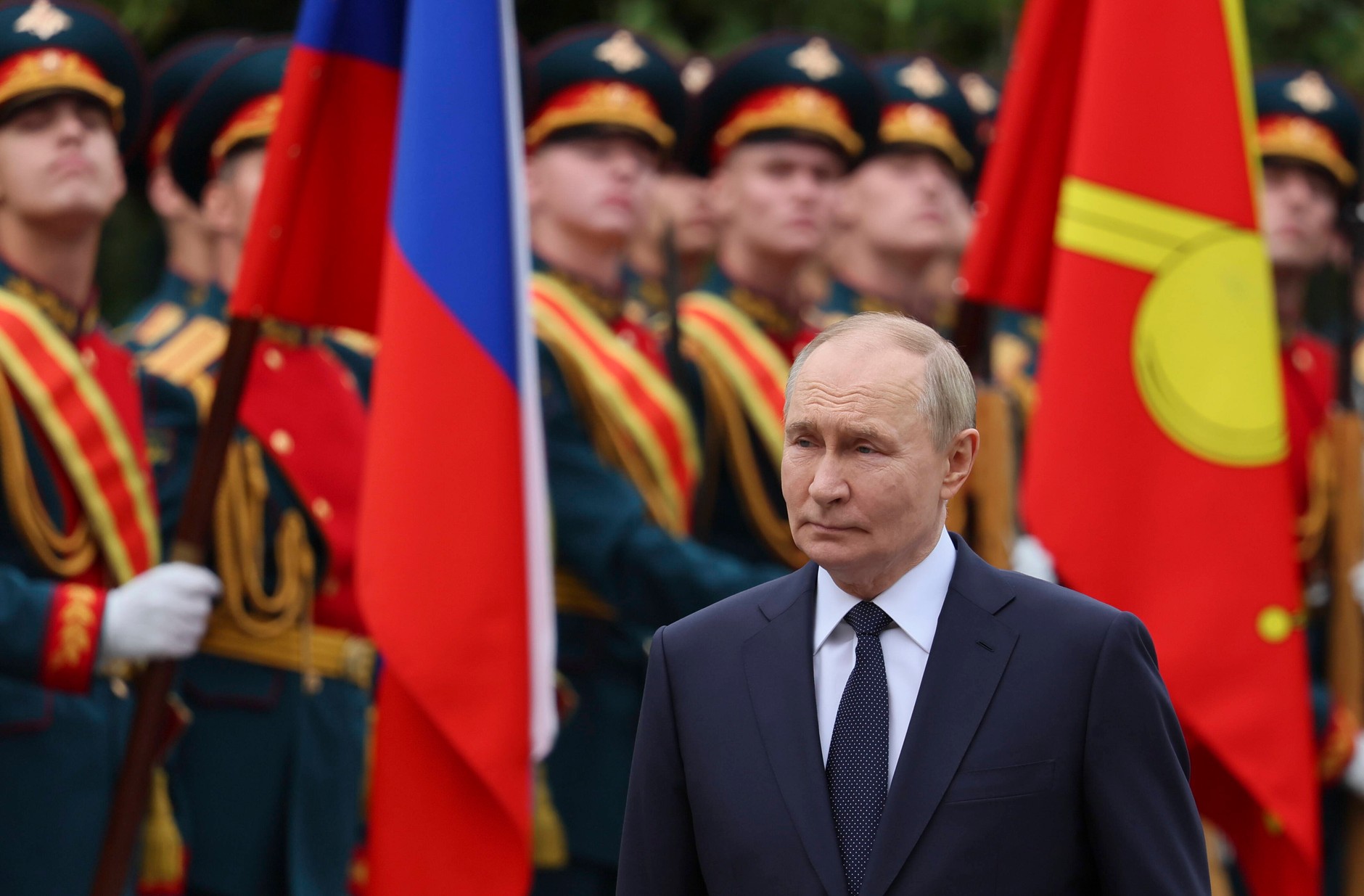 Russian President Vladimir Putin during a wreath-laying ceremony at the Monument to the Unknown Soldier at the Kremlin Wall, Moscow, Russia, June 22, 2025.