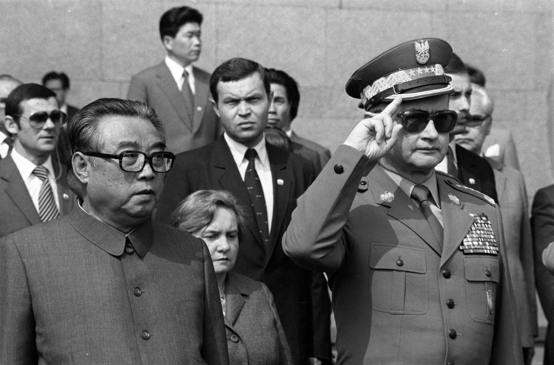 Kim Ir Sen z oficjalną wizytą w Polsce. Po prawej stronie gen. Wojciech Jaruzelski (27-29 maja 1984 r.)