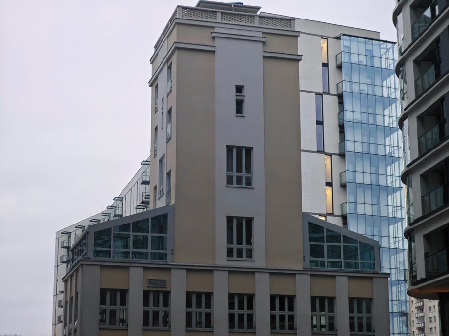 The developer spared the water tower. Service premises are being built there