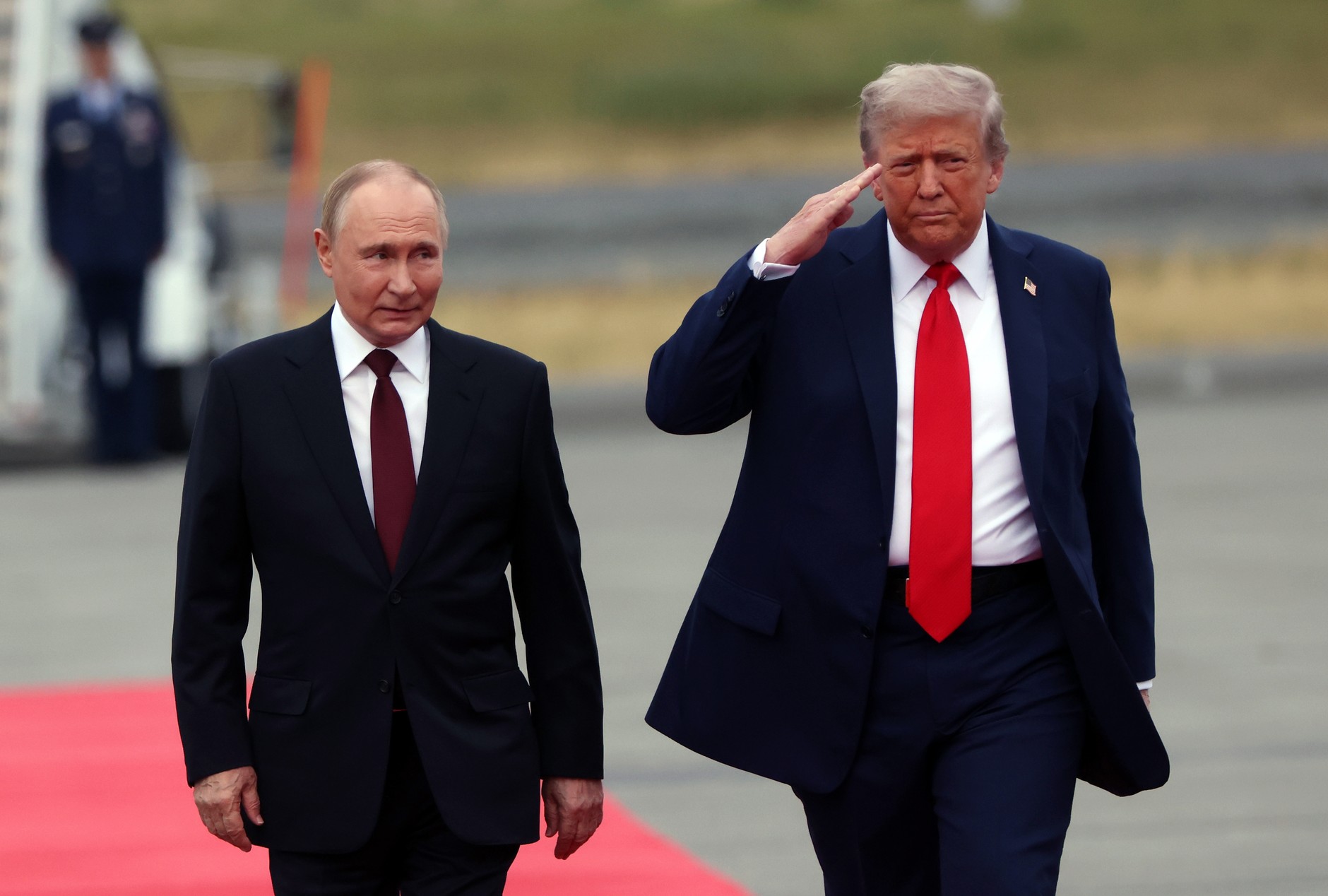 Vladimir Putin and Donald Trump in Alaska, August 15, 2025.