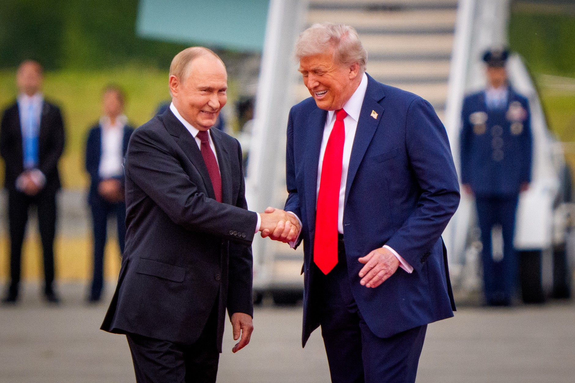 Vladimir Putin and Donald Trump, Alaska, August 15, 2025. 