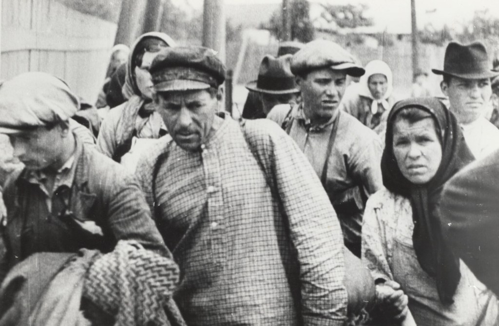 Bessarabian refugees, 1940. Shot from the film