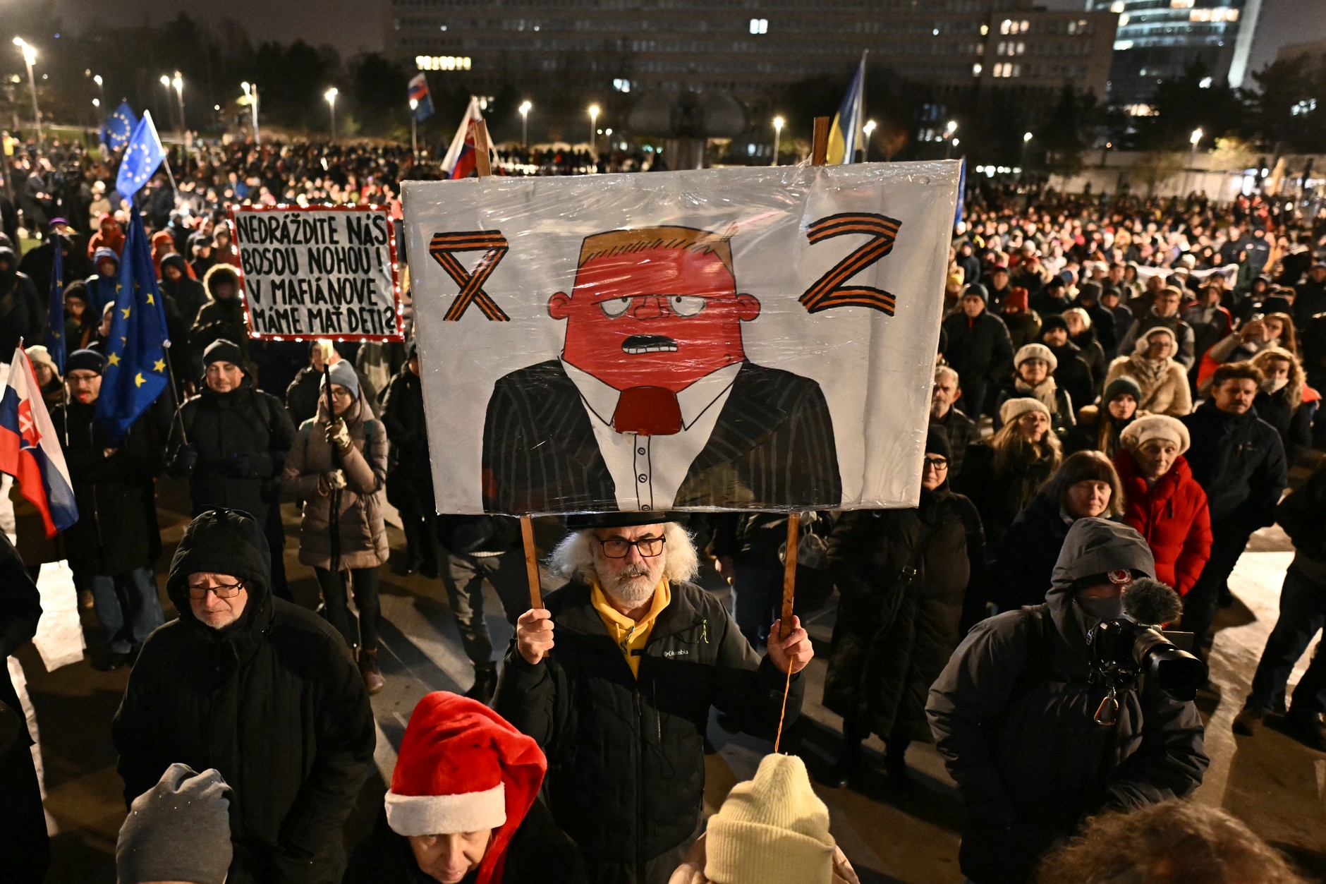 Protest in Bratislava, December 15, 2025.