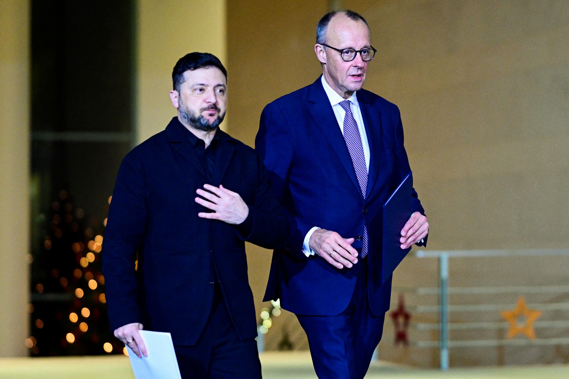 Volodymyr Zelensky and Friedrich Merz in Berlin, December 15, 2025.