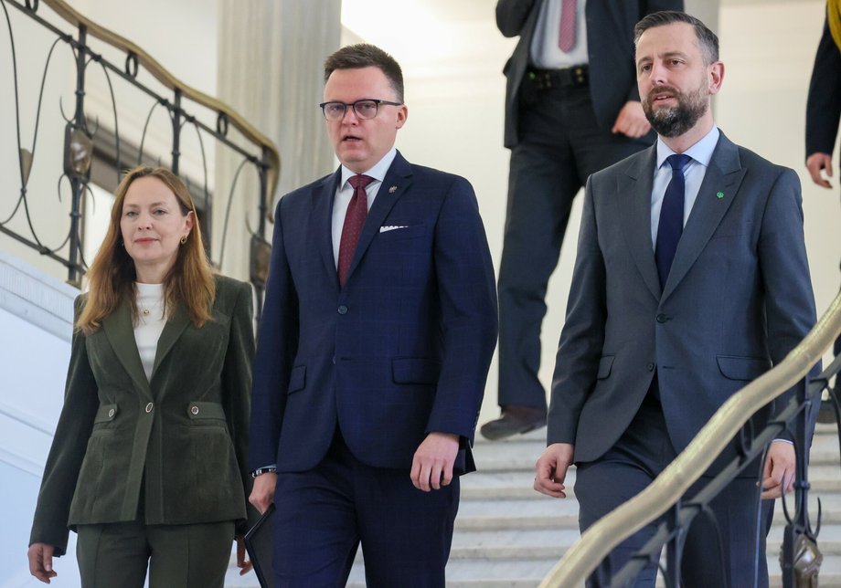Katarzyna Pełczyńska-Nałęcz, Szymon Hołownia and Władysław Kosiniak-Kamysz