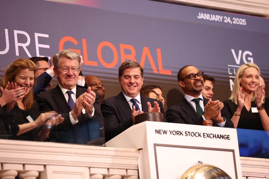Bob Pender, co-chairman and co-founder of Venture Global LNG (left), and Mike Sabel, co-founder and president of Venture Global LNG (center)