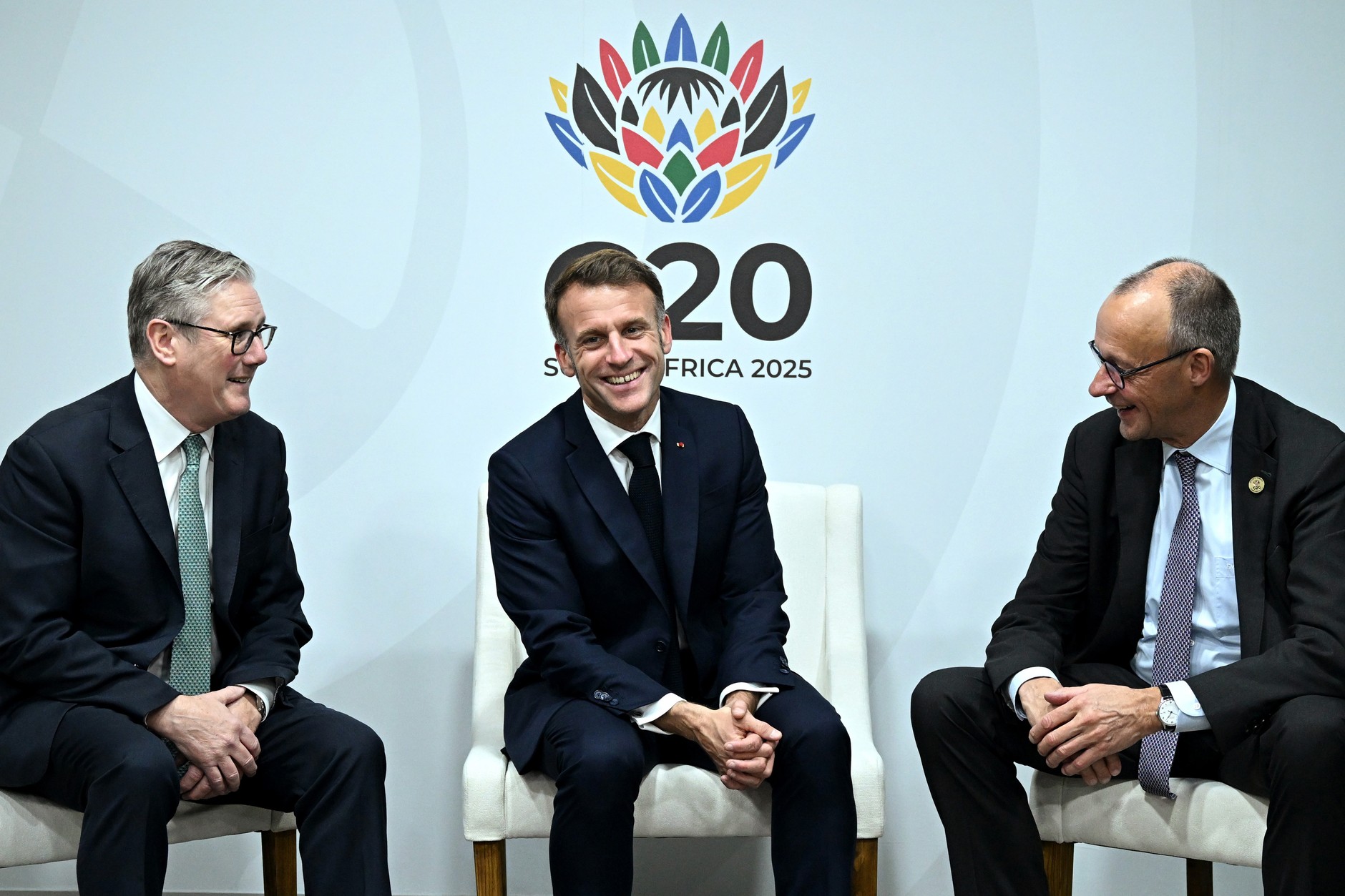 British Prime Minister Keir Starmer, French President Emmanuel Macron and German Chancellor Friedrich Merz