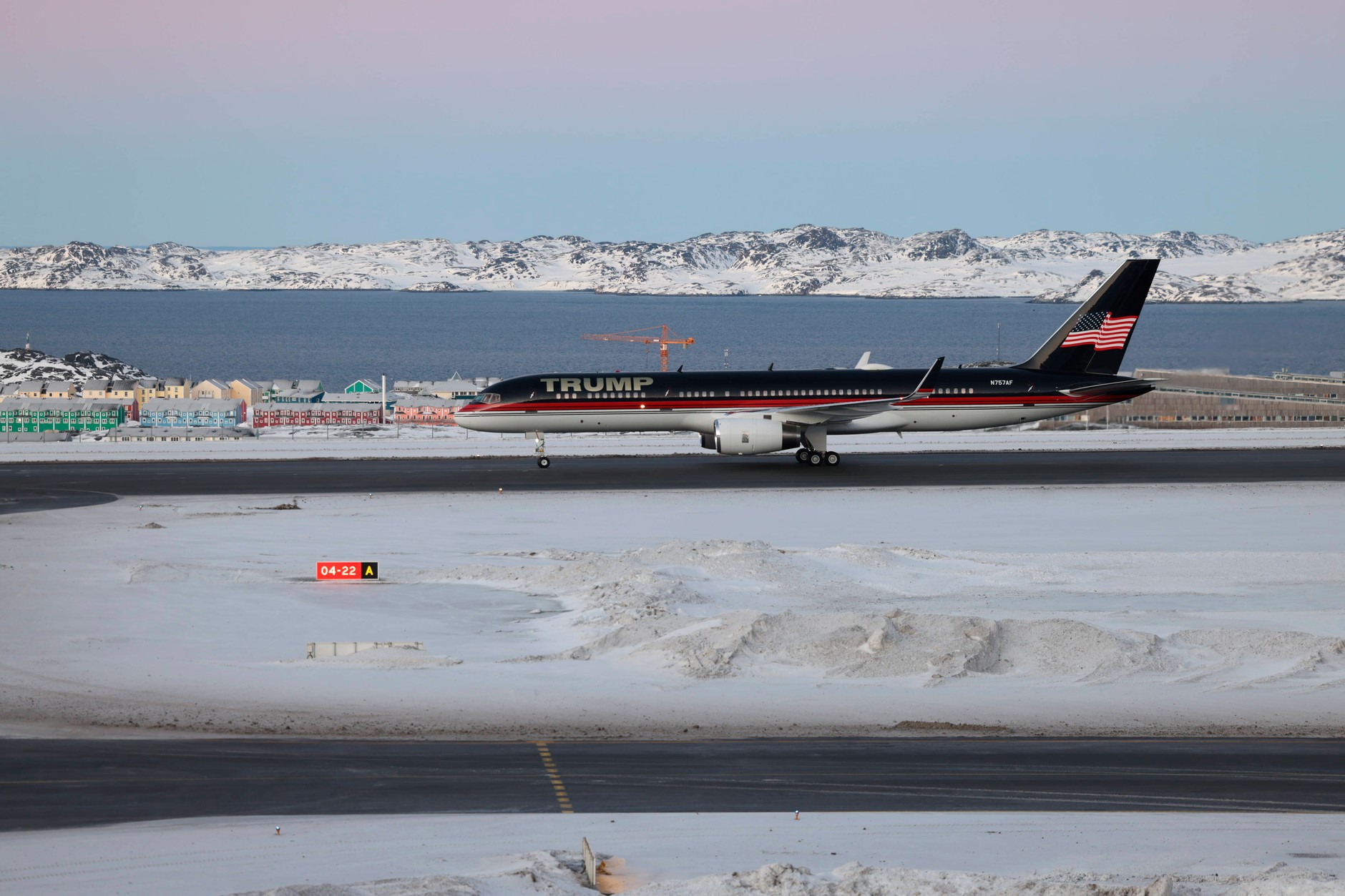 Trump's plane in the autonomous Danish territory of Greenland (illustrative photo)