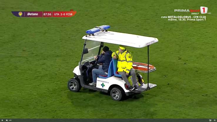 Alexandru Matei was seriously injured in UTA - FCSB // PHOTO: captured by Prima Sport