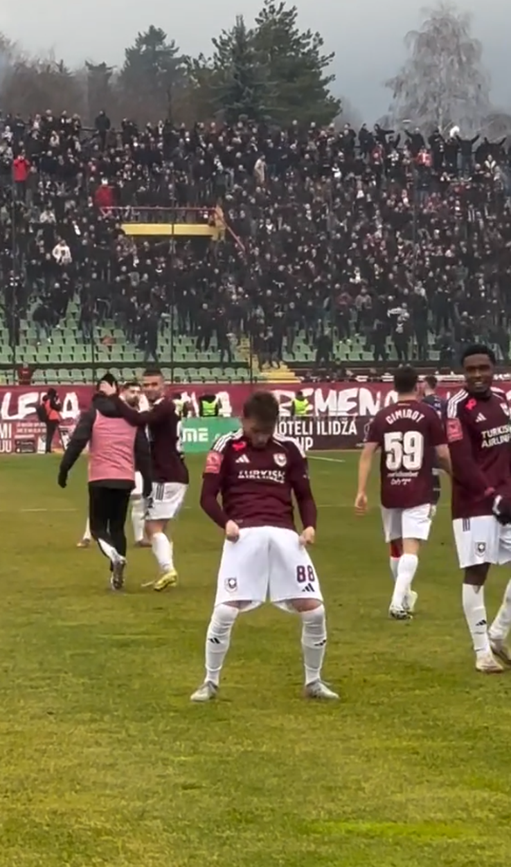 The obscene gesture made by Adem Ljajic / photo: capture fk_sarajevo_hz