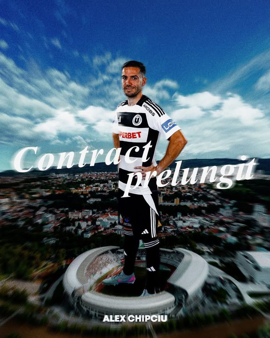 Alex Chipciu, contract extension with Cluj University / photo source: Facebook FC Cluj University Official! Alexandru Chipciu signed » The club's official announcement
