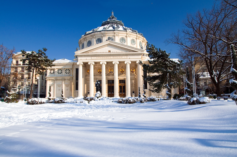 Snowfall in Bucharest for Christmas. A layer of snow will fall