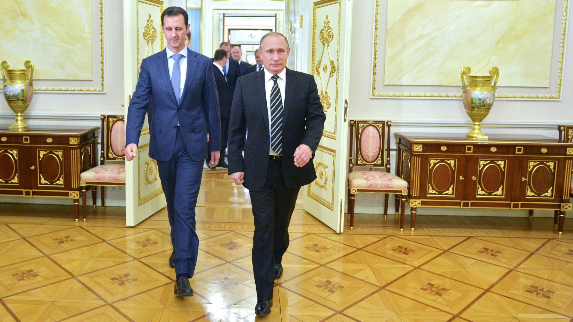 Bashar al-Assad, then president of Syria, and Vladimir Putin, president of Russia, during a meeting in the Kremlin. Moscow, October 20, 2015