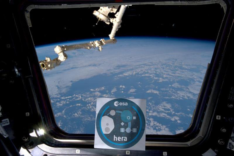 The HERA logo on board the ISS, Photo: European Space Agency