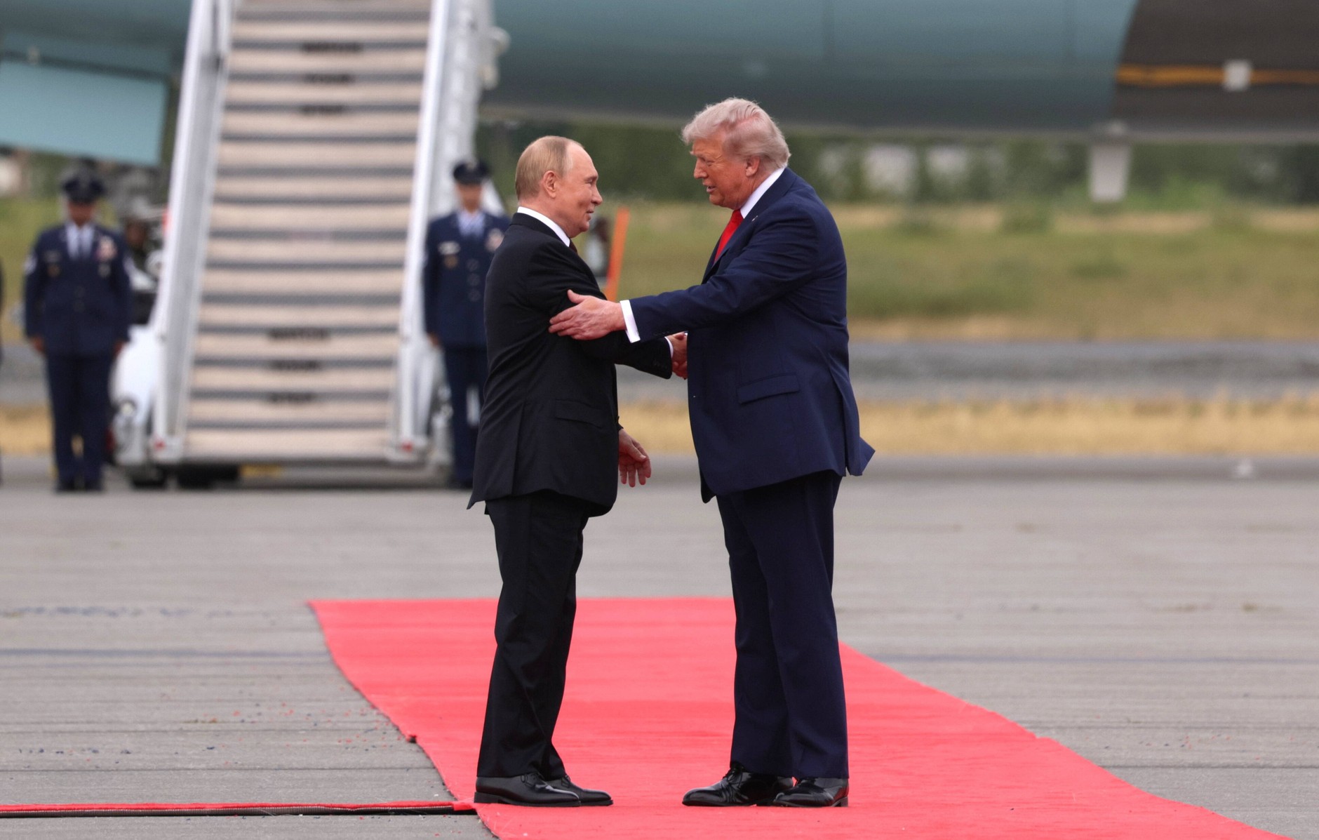 Donald Trump and Vladimir Putin in Alaska on August 15, 2025.