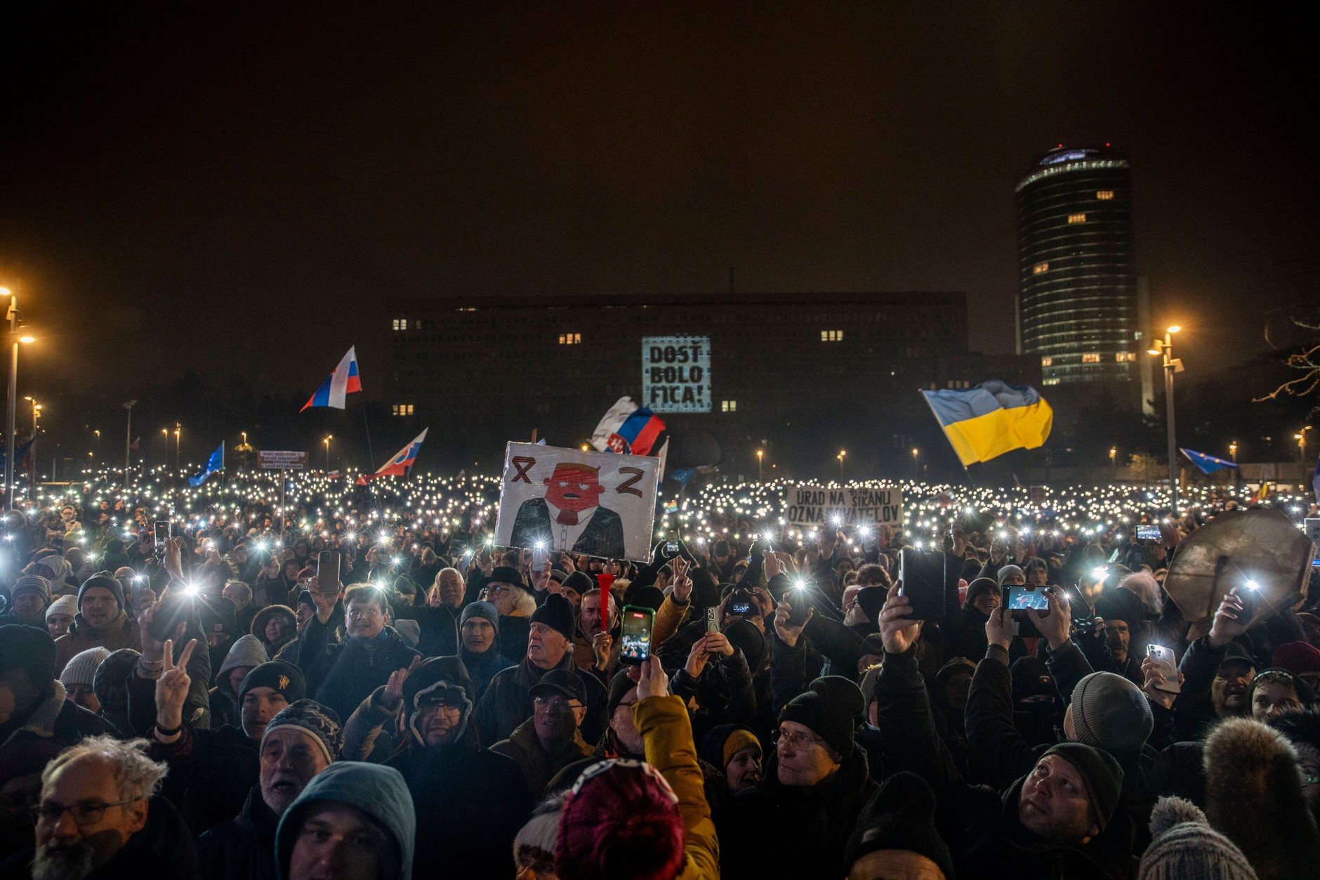 Anti-government protest in Bratislava, December 16, 2025.