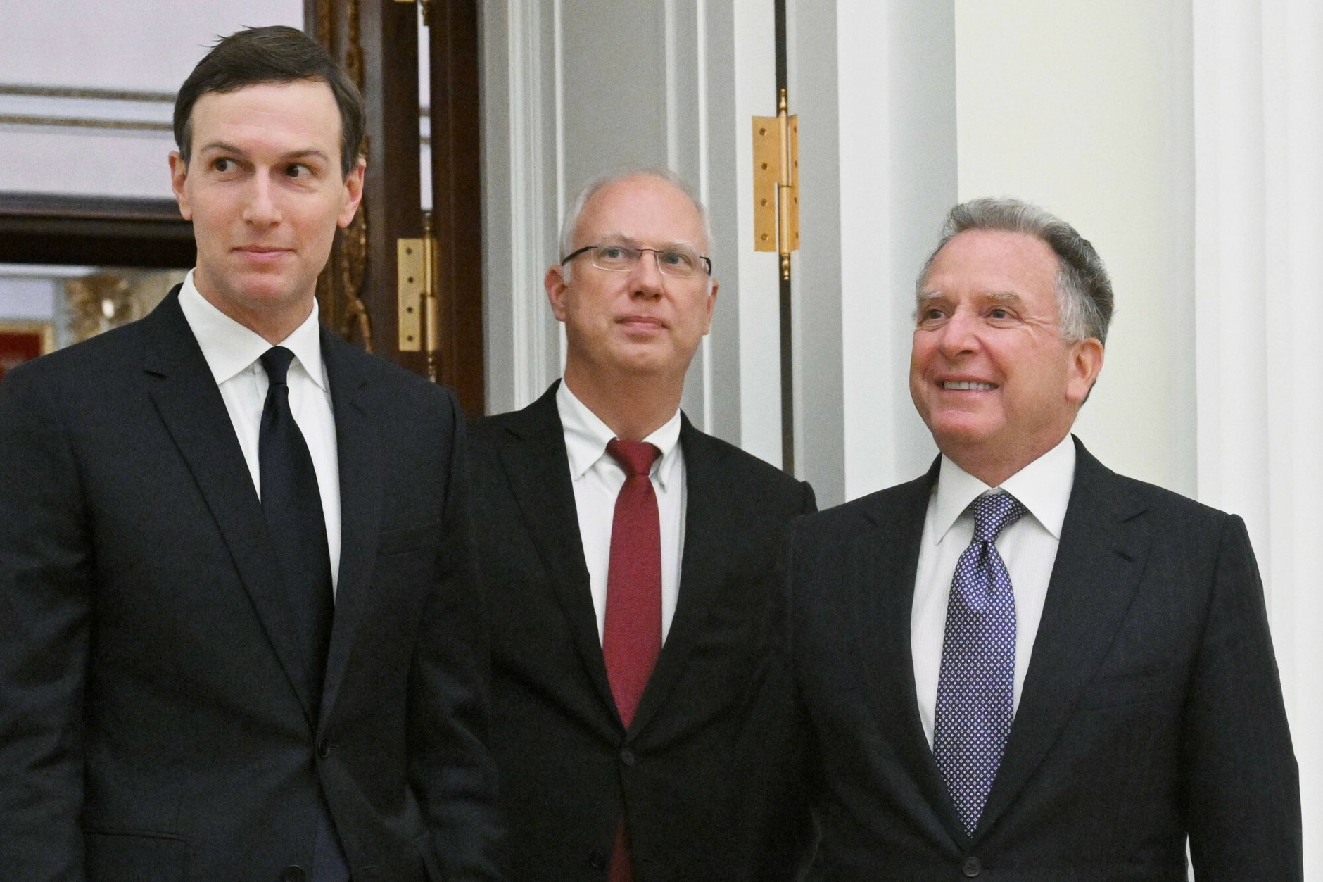 From the left: Jared Kushner, Kirill Dmitriew, Steve Witkoff
