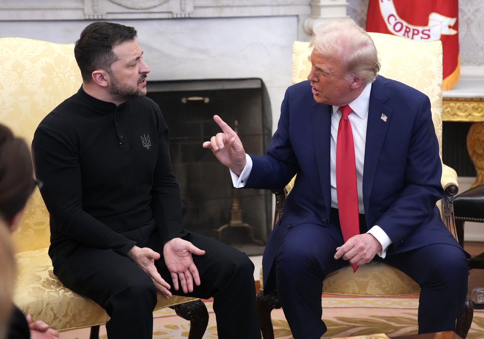US President Donald Trump and Ukrainian President Volodymyr Zelensky in the Oval Office of the White House, February 28, 2025.