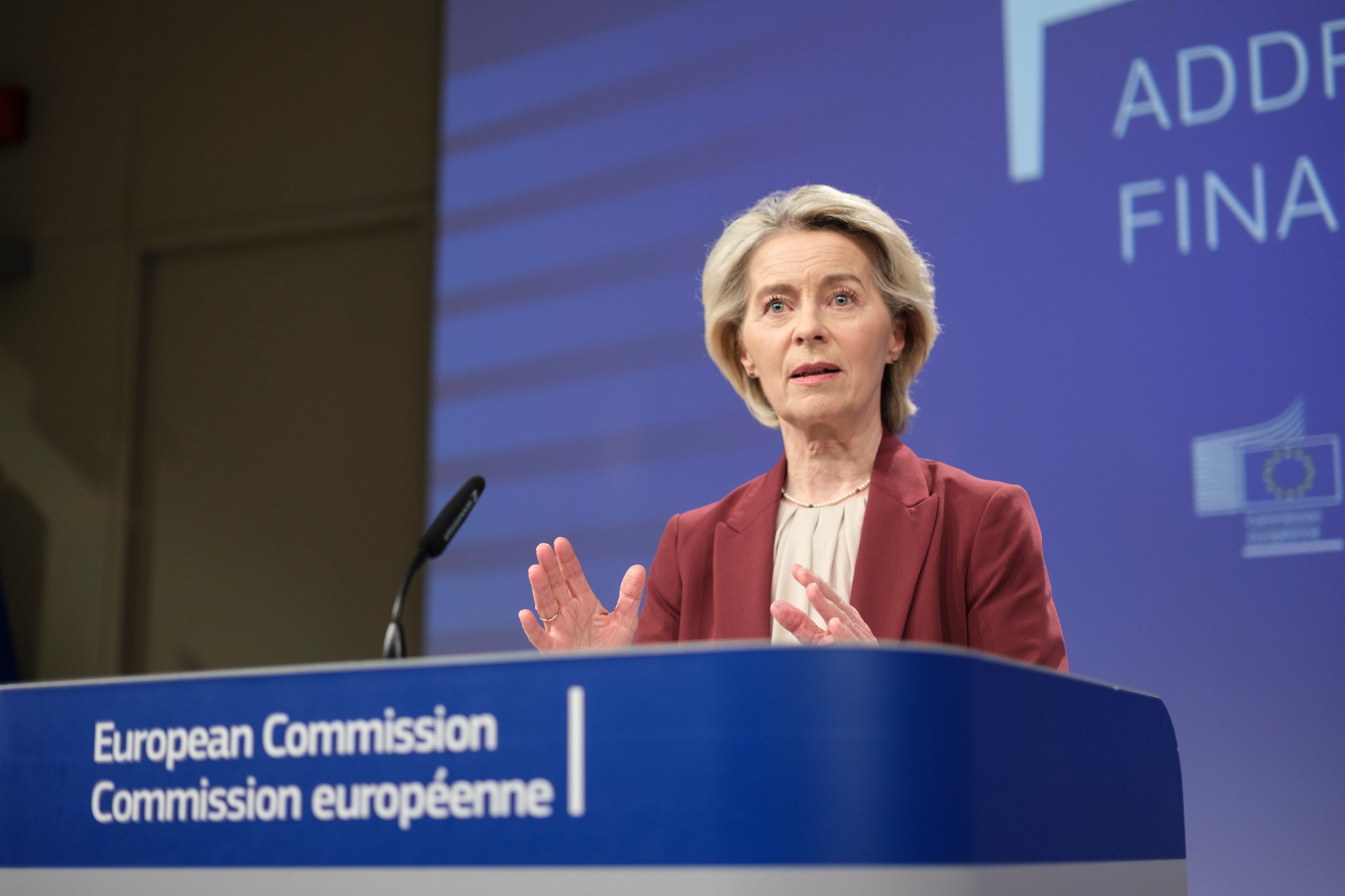 President of the European Commission Ursula von der Leyen in Brussels, 3 December 2025. 