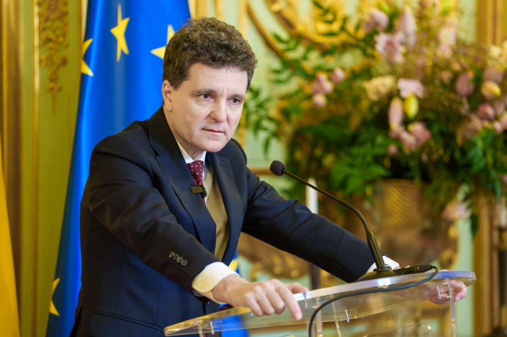 Nicușor Dan, press statements during the visit to France Photo: Presidential Administration